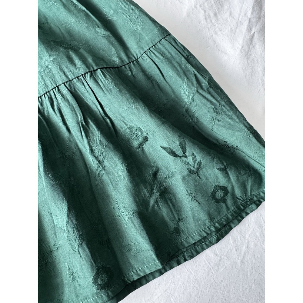 Adelyn Rae Size Medium Green Dress Long Sleeve Flowy Flowers V-neck EUC - Picture 6 of 10